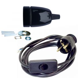 Keramische fitting met bevestigingsmateriaal, zwart